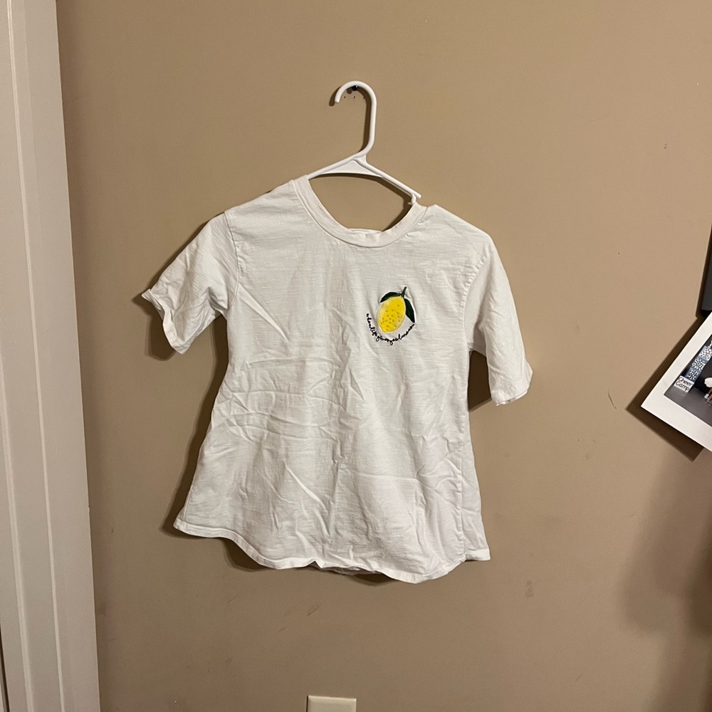 White T-Shirt with Lemon Design